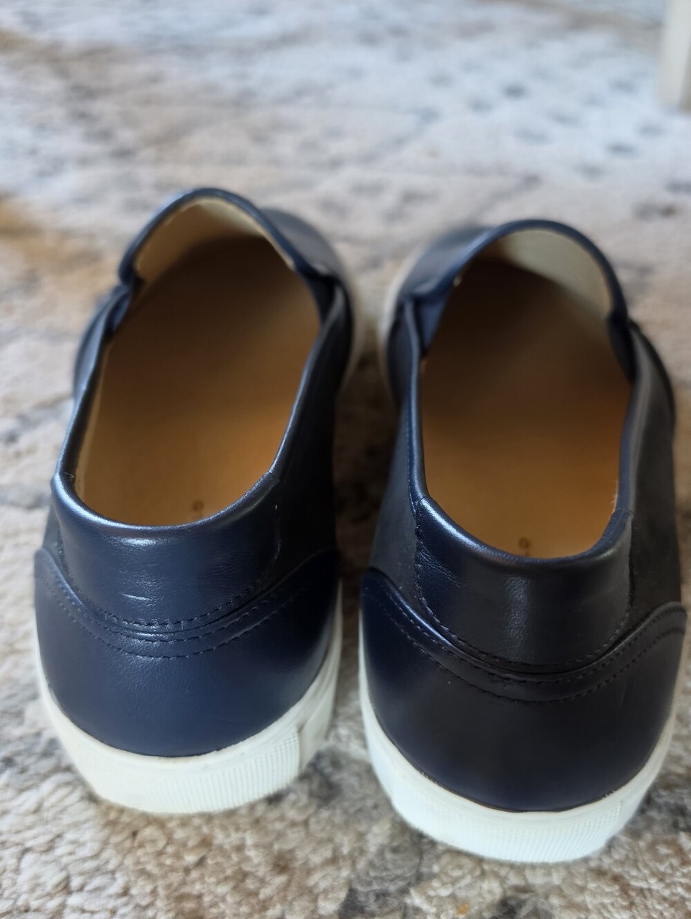 Alfani Navy Leather Slip-On Loafers - Picture 2 of 4